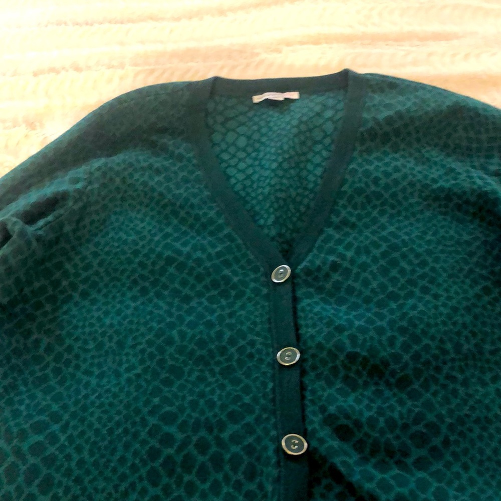 Isaac Mizrahi Live!  Jacquard cardigan button up sweater.